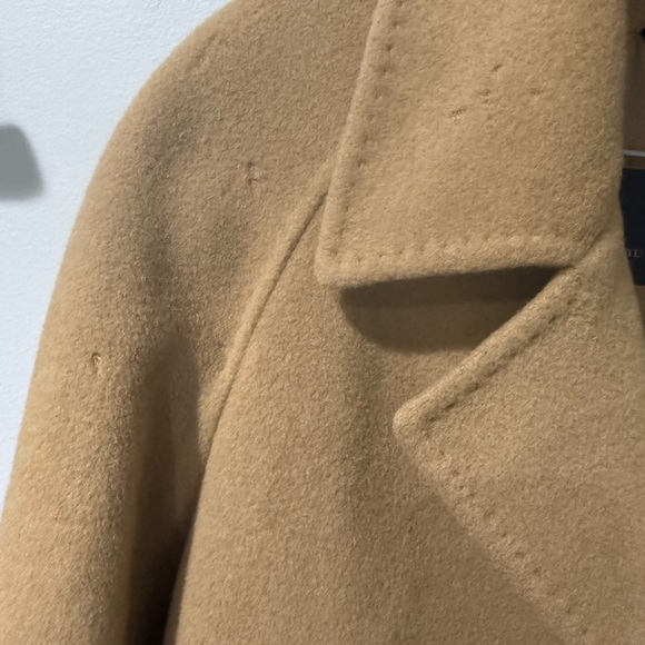Burberry London Wool Lorenza Camel Hair Long Tan Trench Coat Italy 38 8 READ - Picture 3 of 14
